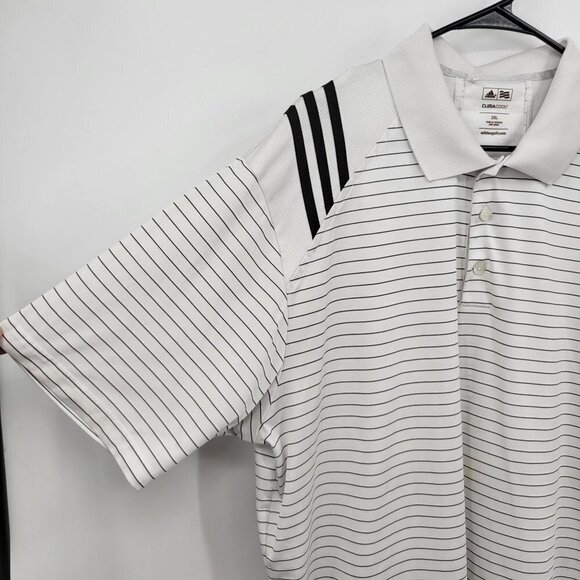 Adidas Climacool Golf Stripe Polo Shirt Big Tall Henley Short Sleeve 2XL Mens - Picture 2 of 16